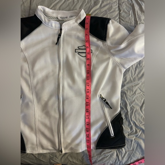 Harley-Davidson Women's Black and White Mesh Riding Jacket - Picture 7 of 8